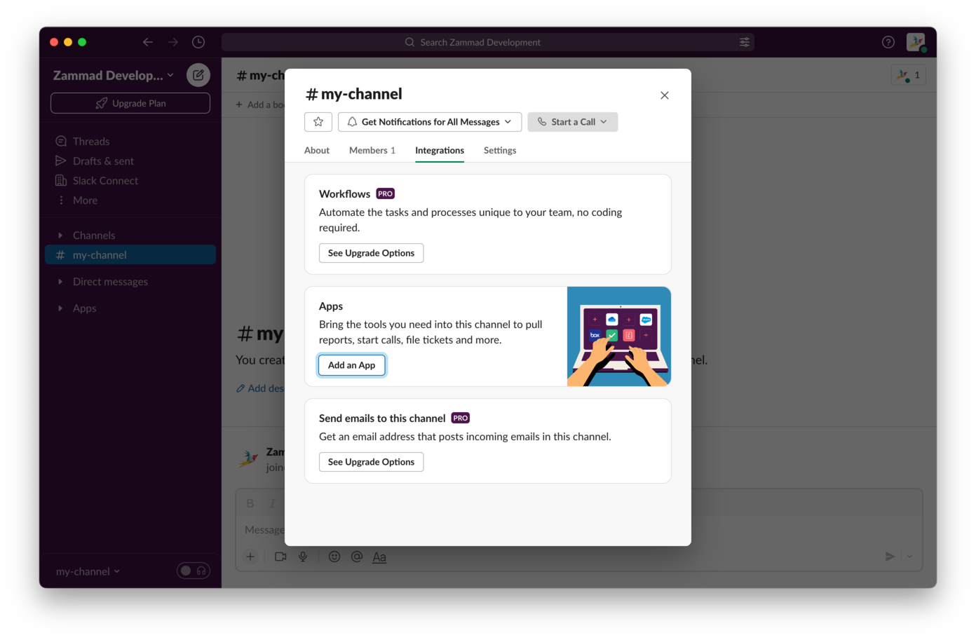Adding an App to Slack Channel