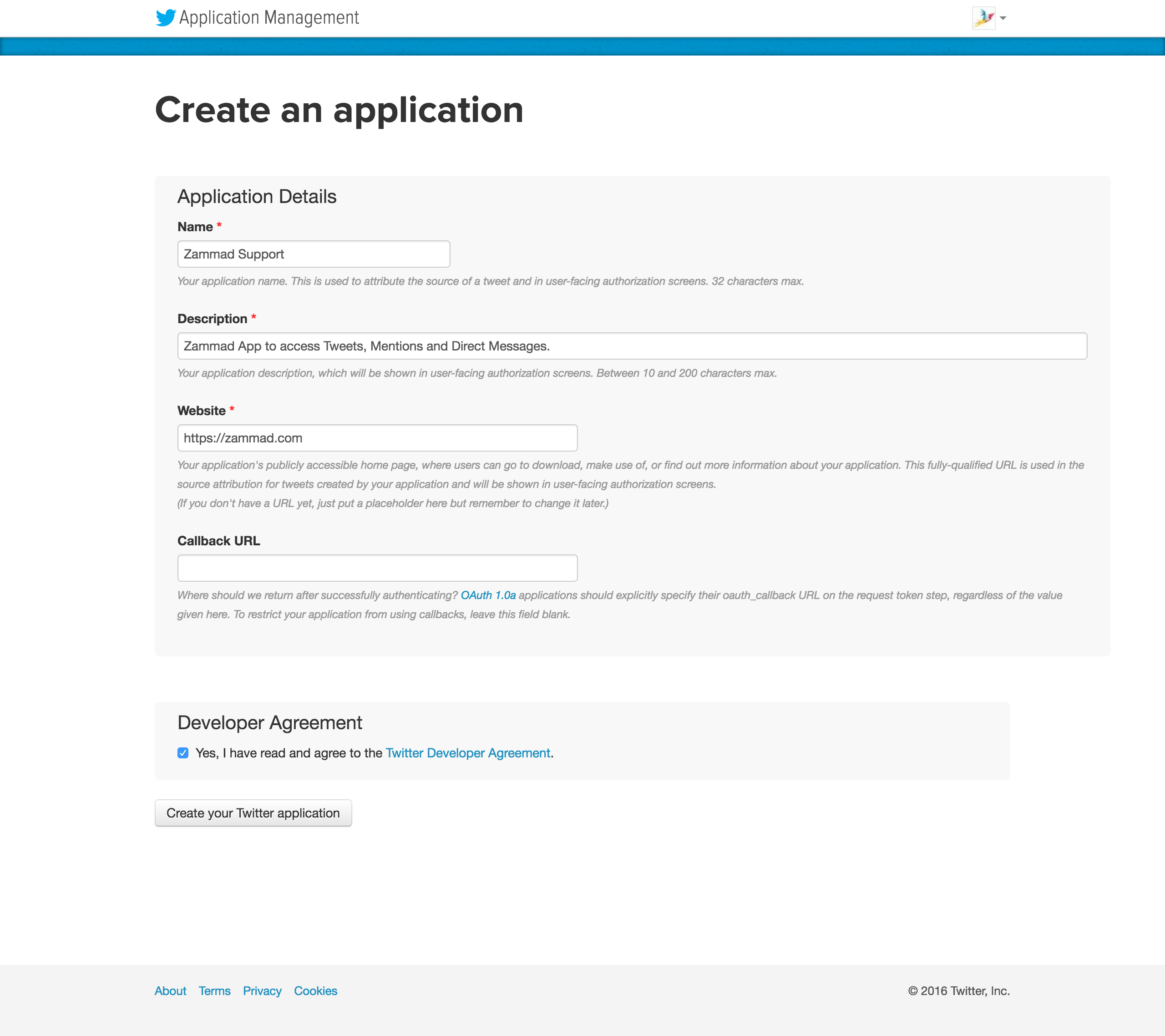 new app page