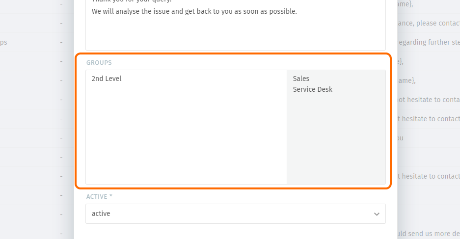 Example: Restricting text modules to 2nd Level group only.