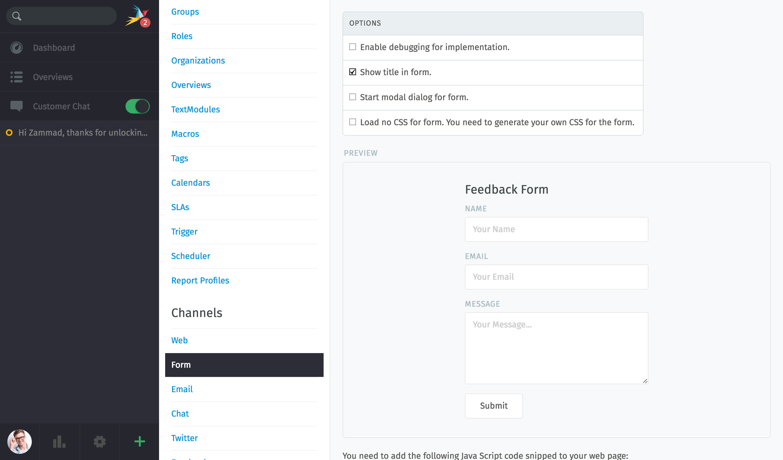 test it in preview mode