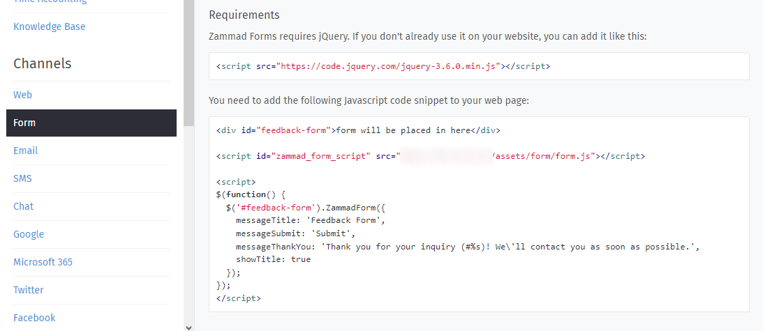copy the JavaScript snippet and paste it into your website - done