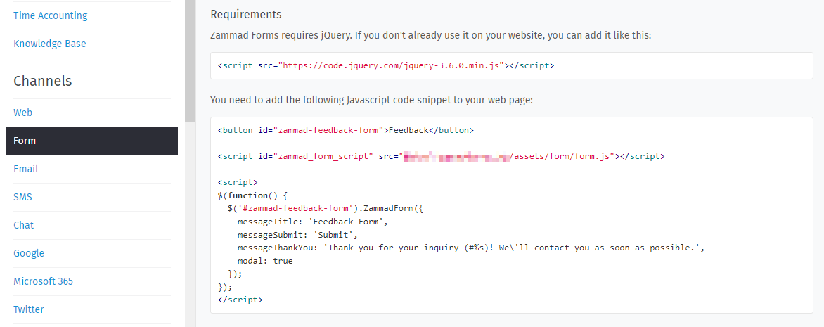 copy the JavaScript snippet and paste it into your website - done