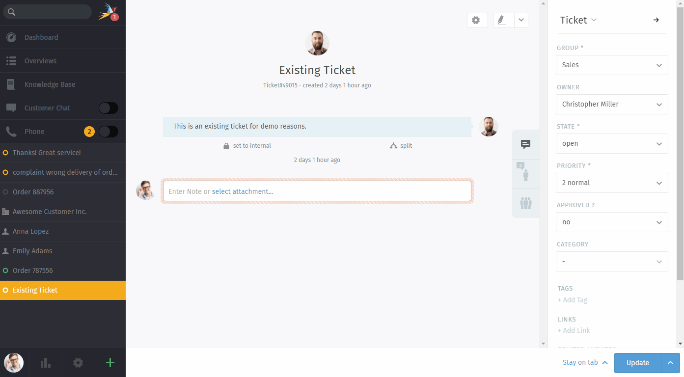 Workflow shows objects and limits options based on selections on the group