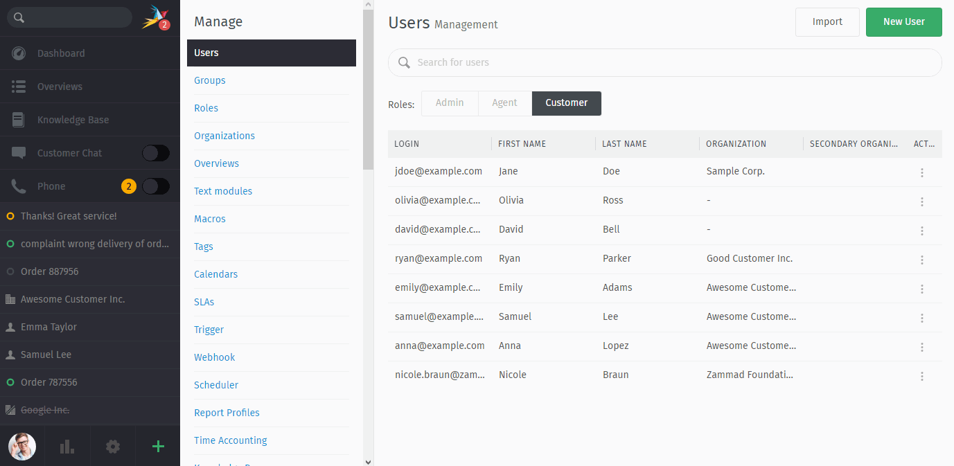 Screencast showing an organization being selected for deletion with its last organizational member.