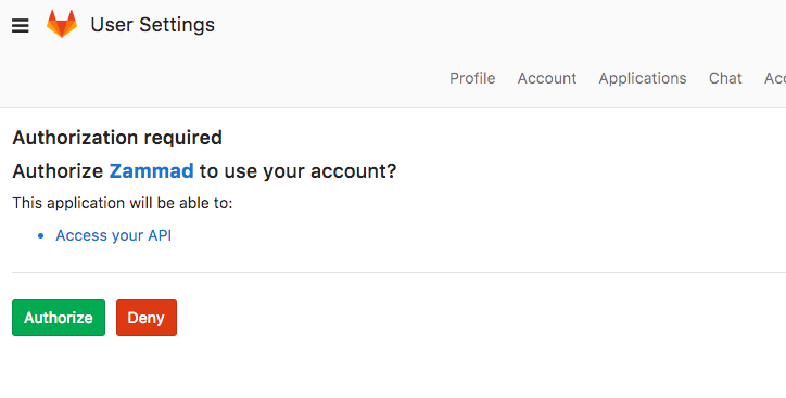Gitlab oauth Seite