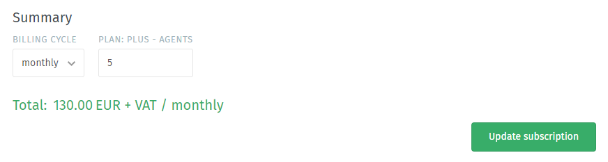 Screenshot mit Zahlungsoptionen und einer Preisübersicht