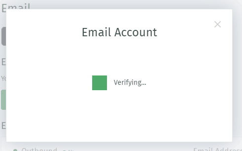 Schritt zur Überprüfung des E-Mail-Kontos