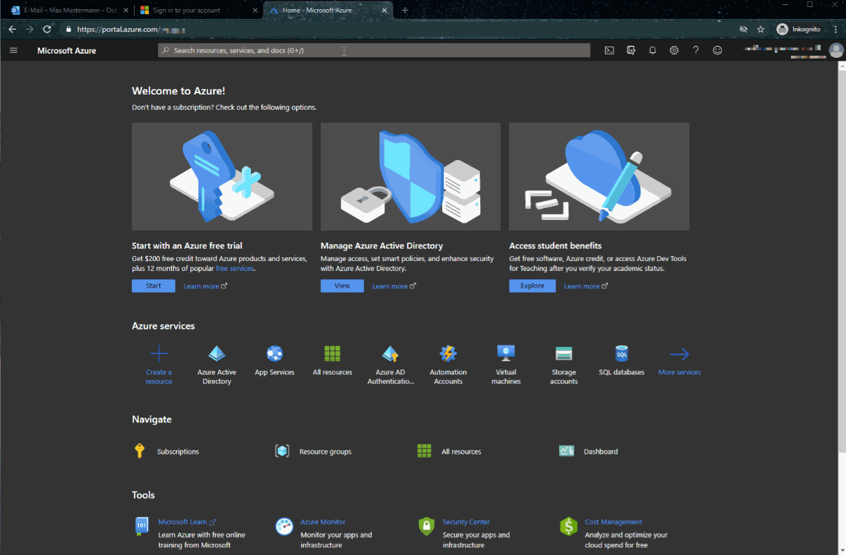Screencast-Demo App-Erstellung im Microsoft Azure Portal