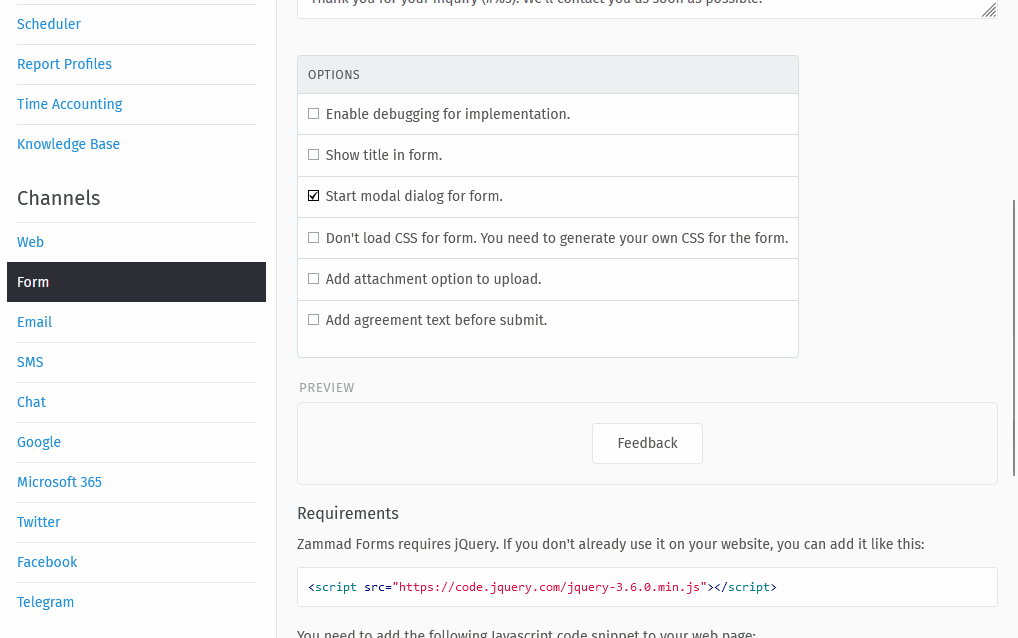 Screencast showing a sample on how to configure the agreement text setting