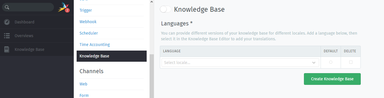 Knowledge Base: Initial setup