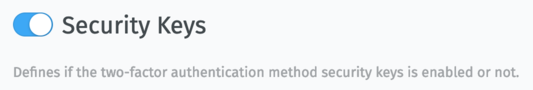 Security Keys Switch in Settings