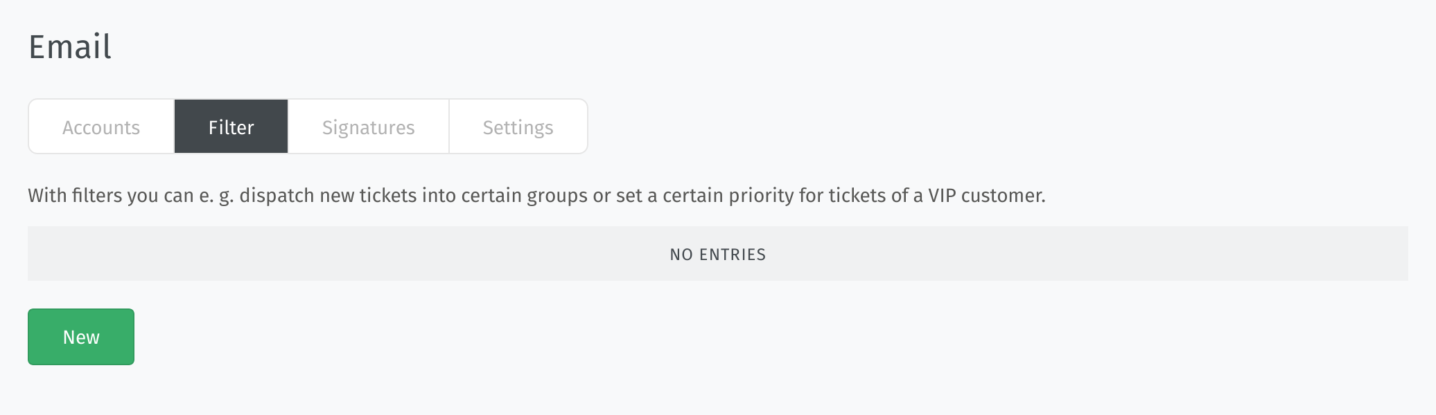 Account settings page