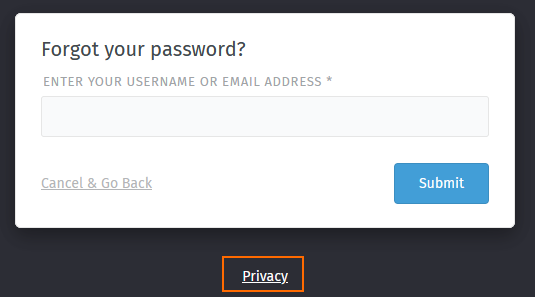Screenshot showing Zammad's login page with custom public links