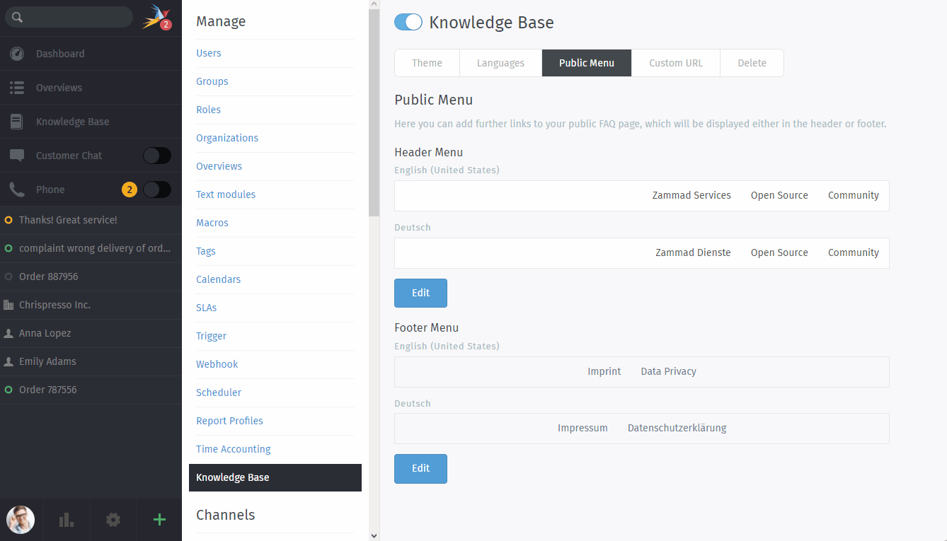 Screencast showing the repositioning of URLs