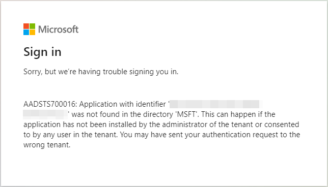 Error message