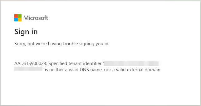 Error message