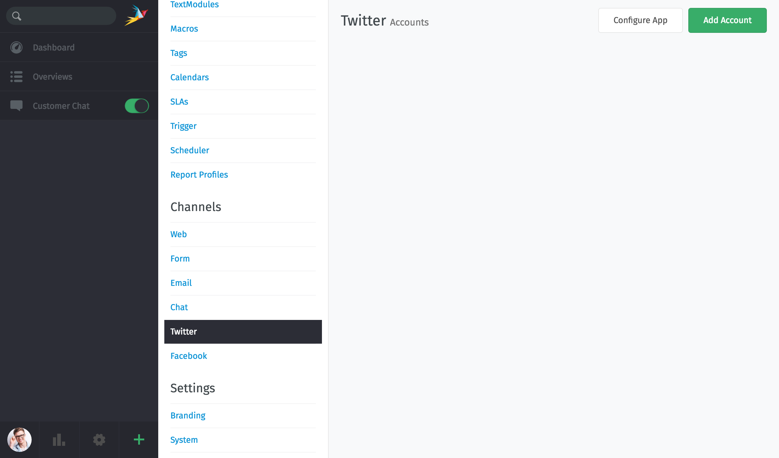Zammad: Add Twitter account
