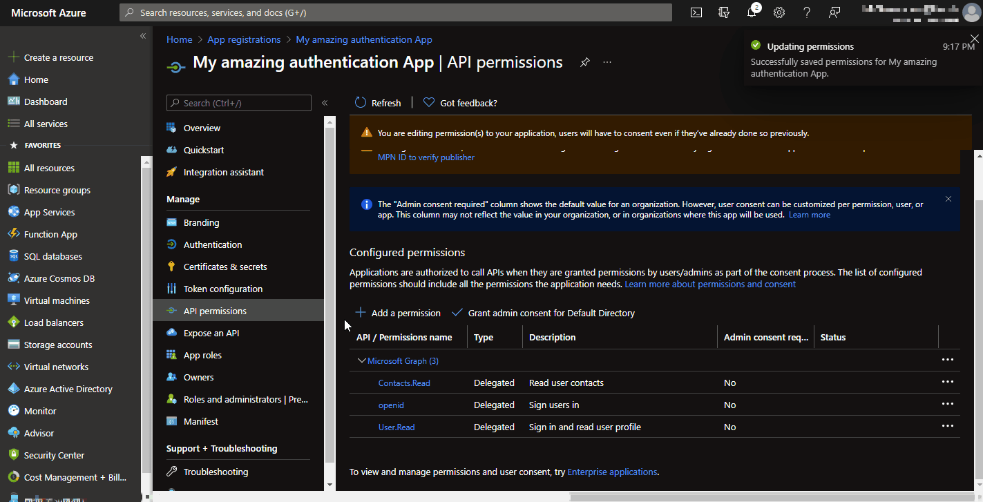 Screencast showing how to create a new app secret