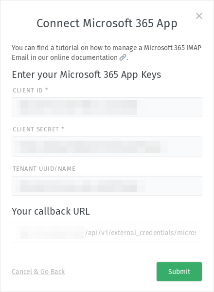 Screenshot showing popup about connecting app