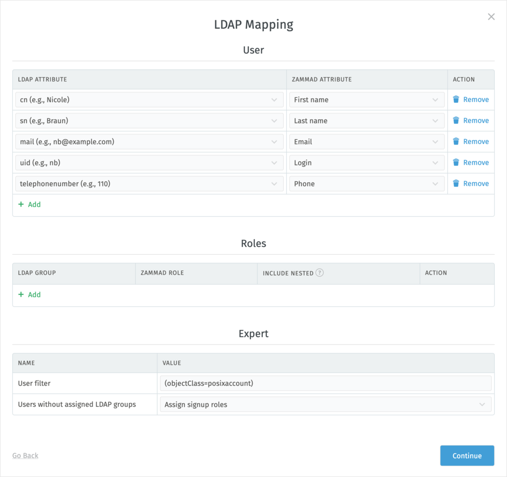 Screenshot showing adding of a new sample LDAP source