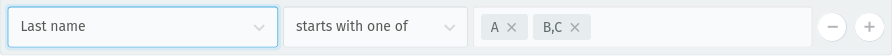 Example of comma usage in token input field