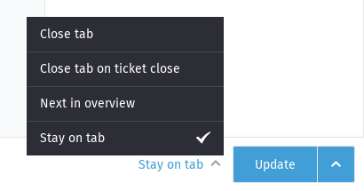 Ticket zoom with tab behavior to choose for the user