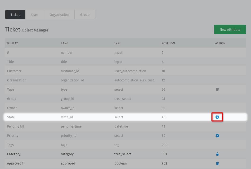 Screenshot showing highlighted ticket state attribute