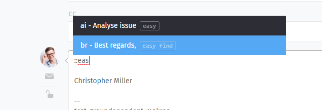 You can find text modules either by their name or keyword.