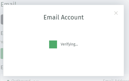 Email account verification step