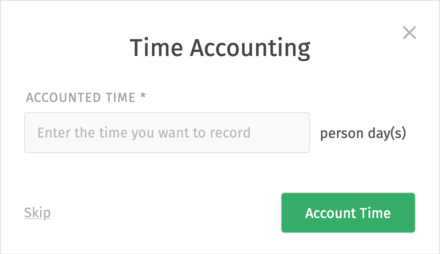 Time Accounting Unit when Recording
