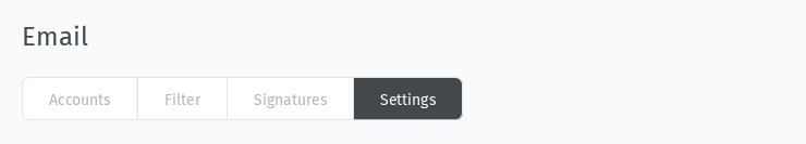 Settings section in email channel