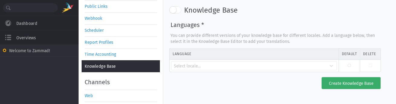 Knowledge Base: Configurazione iniziale