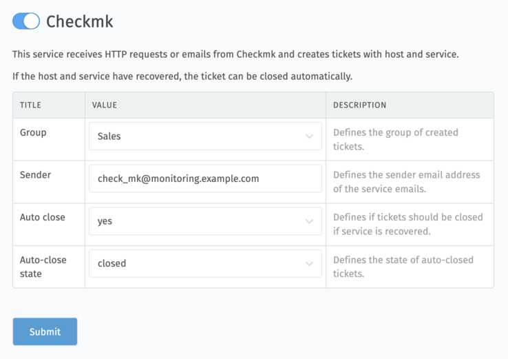 Screenshot della panoramica delle impostazioni di Checkmk