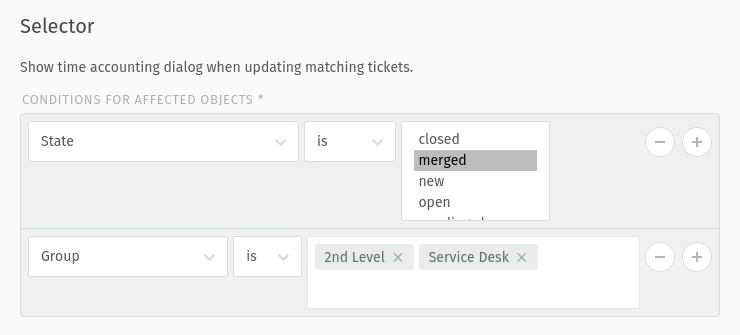 Selettore di ticket per la contabilizzazione del tempo