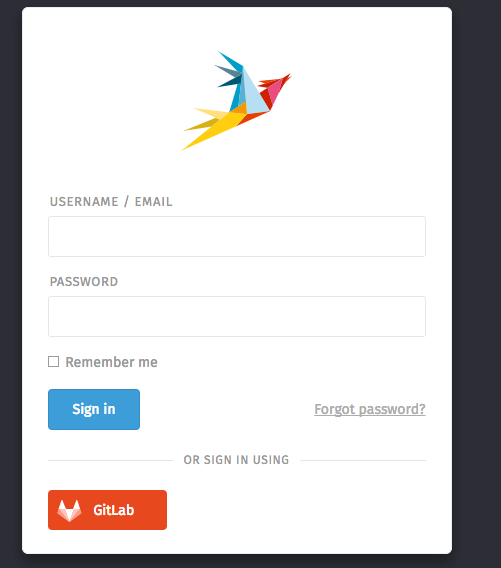Gitlab логотип на страници за пријаву